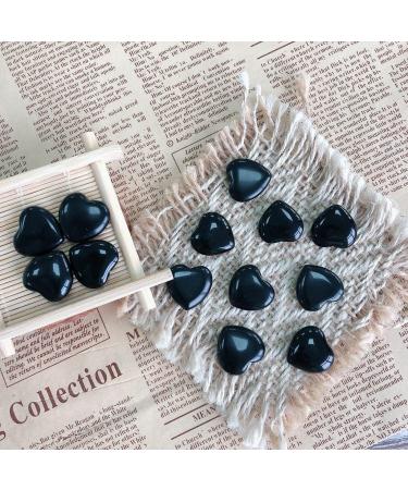 XIANNVXI 20 Pcs Black Obsidian Crystal Heart Stones - Natural Black Tourmaline Healing Gemstones for Energy Balancing | Reiki Palm Stones for Meditation - Buy Online on GoSupps.com