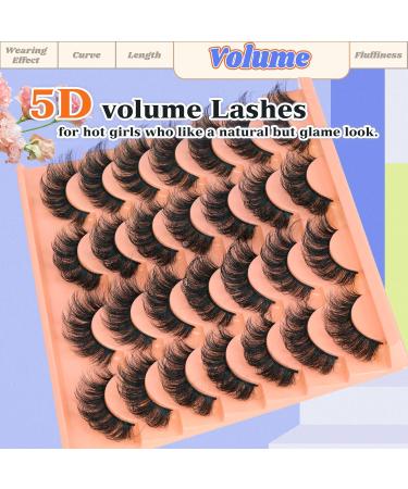 14 Pairs Eyelashes D Curl Russian Strip Lashes Wispy False Eyelashes Fluffy Eye Lashes Thick Fake Lashes 16mm Strip Lashes by Goddvenus Full strip lash - Buy Online on GoSupps.com