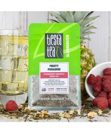 Tiesta Tea Fruity Paradise - Loose Leaf Strawberry Pineapple Green Tea | 1.6 oz for Hot & Iced | Medium Caffeine (25 Cups) - Buy Online on GoSupps.com