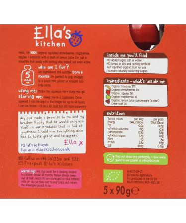 Ella's Kitchen Organic The Red One Smoothie Fruits 5 x 90g - Buy Now for a Deliciously Healthy Snack Option! - Buy Online on GoSupps.com