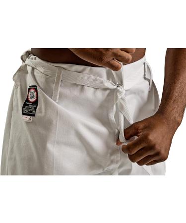 Ronin Heavyweight Karate Pants - 100% Cotton 12oz | Black, White, or Camouflage | Traditional Drawstring Waist | White Size 4 - Buy Online on GoSupps.com