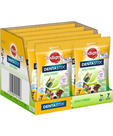 Pedigree Dentastix Daily Fresh dental nack for small dogs - Hundeleckerli with active ingredients for every day - 1 x 7 pieces (10 pack) 1.1 kg (1 Pack) - Buy Online on GoSupps.com