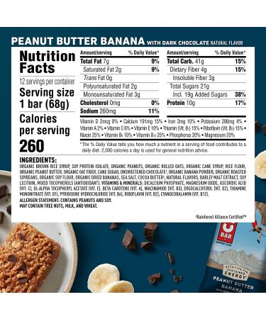 CLIF BARS - Peanut Butter Banana Dark Chocolate Energy Bars (24 Count) - Plant Based, Organic Oats, Vegetarian, Kosher - 2.4 oz Protein Bars - Packaging May Vary - Buy Online on GoSupps.com