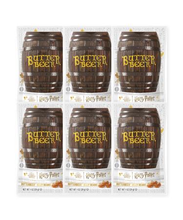 Jelly Belly Harry Potter Butterbeer Jelly Beans Bag 28g 6-Pack - Holidays & Christmas Candy - Vegan Candy Dairy Free Snacks Gluten Free Kosher Candy Bulk Candy Stocking Stuffers for Teens