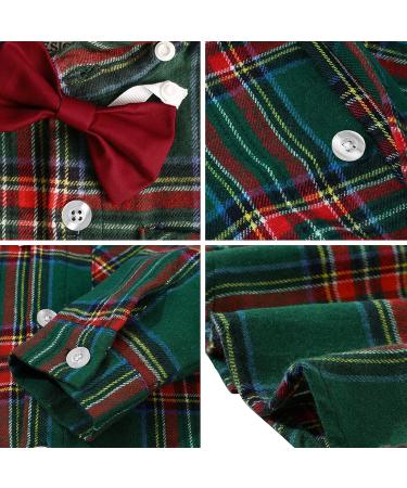 Mint Green Baby Boy Outfits Set 4pcs | Gentleman Wedding Suit 12-18 Months | Long Sleeves Striped Shirts, Trousers, Suspenders, Bowtie | Green & Red - Buy Online on GoSupps.com
