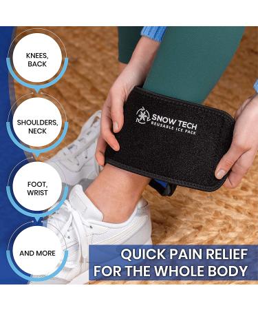 SnowTech Small Ice Pack Gel Wrap (2 Pack) - Hot/Cold Compress Therapy for Injury Pain Relief - Hand Wrist Ankle Elbow Arthritis - Reusable & Flexible - Buy Online on GoSupps.com