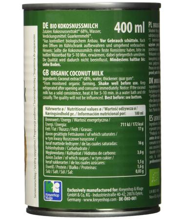 Buy Bioasia Organic Coconut Milk (18% Fat) - Vegan Gluten-Free Lactose-Free | Perfect for Cooking Baking Desserts & Cocktails (3 x 400 ml) - Buy Online on GoSupps.com