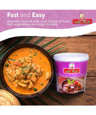 Mae Ploy Panang Curry Paste 14 oz - Authentic Thai Paste with Herbs, Spices & Shrimp Paste - No MSG - Perfect for Thai Curries & Dishes - Buy Online on GoSupps.com