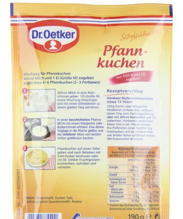 Dr. Oetker Pancakes 190g - Quick & Easy Classic Dessert Mix for Irresistible Pancakes | International Shipping Available - Buy Online on GoSupps.com