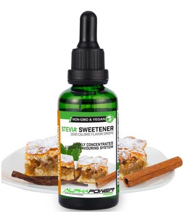 Alphapower Food |Stevia flavor drops set white chocolate butter biscuit apple pie chocolate cookie cheesecake |100% natural liquid aroma + sugar substitute for water muesli desserts smoothies