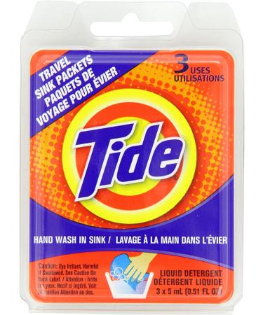 Tide Travel Sink Packets 3-Count - Convenient Laundry Detergent for On-the-Go Cleaning - Buy Online on GoSupps.com