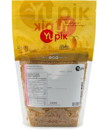 Yupik Golden Flax Seeds 1 kg GMO-Free Kosher Raw Natural Seeds High in Fiber Source of Omega-3 Plant-Based Protein Gels Easily Ideal for Baking & Topping 1 kg (Pack of 1) - Buy Online on GoSupps.com