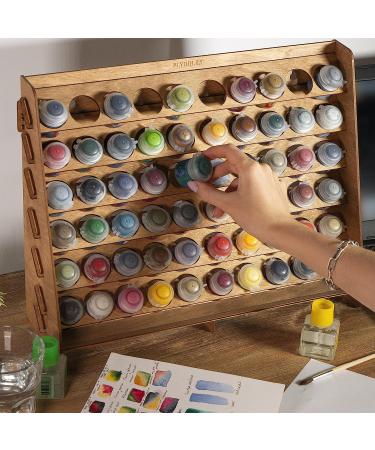 Plydolex Citadel Paint Rack Organizer with 60 Holes for Miniature Paint Set - Wall-mounted Wooden Craft Paint Storage Rack and OPI organizer- Craft Paint Holder Rack 16x5.2x12.6 inch 60 Holes Citadel - Buy Online on GoSupps.com
