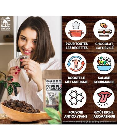 500gr Poivre Noir BIO de Madagascar Haute Qualit Prima+ Poivre en grain Note Florale Bois Fruit de Nab r - Buy Online on GoSupps.com