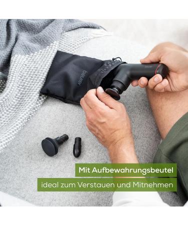 Beurer MG 79 Massage Gun - Compact & Sensitive | 3 Attachments & Intensity Levels | Perfect for Gentle Trigger Point Muscle Relief - Buy Online on GoSupps.com