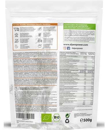 Alpine Power Organic Whey Protein Gingerbread 500g - 100% Natural Additive-Free CFM Protein Powder from Organic Alpine Milk - Buy Online on GoSupps.com