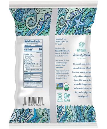Sea Castle Organic Roasted Seaweed Snack .35 Oz (6 Pack) - Gluten Free, Keto Friendly, Non GMO, Kosher - Buy Online on GoSupps.com