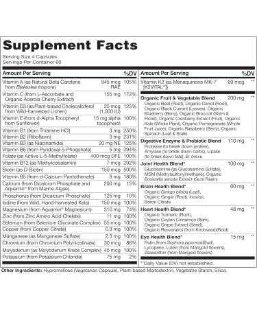 NATURELO Whole Food Multivitamin -  Multivitamin for Women 50 - 240 Vegan Capsules - Buy Online on GoSupps.com