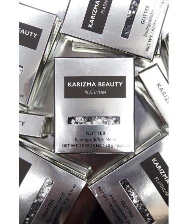 Platinum Biodegradable Chunky Glitter - Karizma Beauty Silver Bio Glitter - Eco-Friendly Festival Face Glitter 10g - Buy Online on GoSupps.com