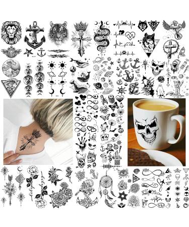 Goromon 52 Sheets Temporary Tattoos - Skull, Tiger, Lion Designs for Women, Men, Kids - Waterproof 3D Fake Tattoo Stickers - Halloween Tattoo Kits - Buy Online on GoSupps.com
