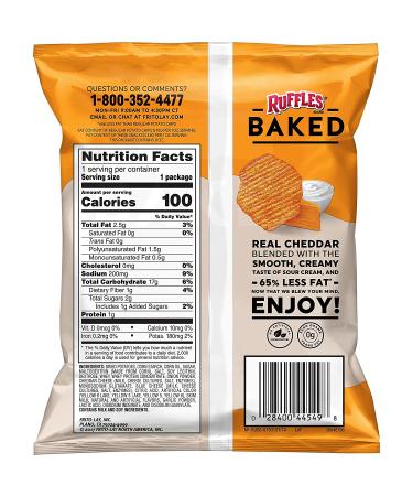 Ruffles Cheddar & Sour Cream Oven Baked Potato Chips - 60 Pack | Crunchy Snack - Buy Online on GoSupps.com