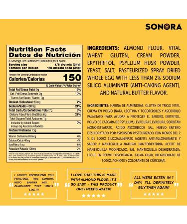 Sonora Bolillos Keto Bread Mix | Mexican & French Baking Mix | Low Carb & Low Sugar | Bread Machine Mix (9.6oz) - Buy Online on GoSupps.com
