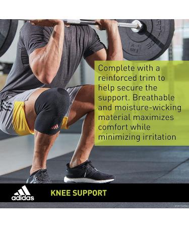 adidas Knee Support Sleeve - Ergonomic Design for Training & Competitions - Durable & Breathable - Black (Medium) - Buy Online on GoSupps.com