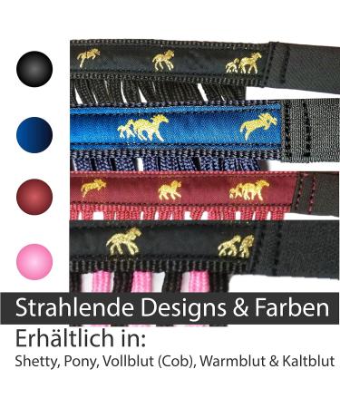 Premium Fly Mask with Fringes & Velcro for Horses - Perfect for Shetty Pony Cob Warmblood | KB Black - Buy Online on GoSupps.com