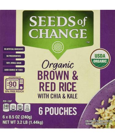Seeds of Change Brown & Red Rice with Chia & Kale 8.5oz - 6 Pack - Buy Online on GoSupps.com