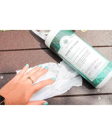 THYME TO CLEAN by DERMAGLOVE - All-Natural Hygienic Wipes for Hard Surfaces | Plant-Based Anti-Cross-Contamination | 35 ct | International Shipping Available - Buy Online on GoSupps.com