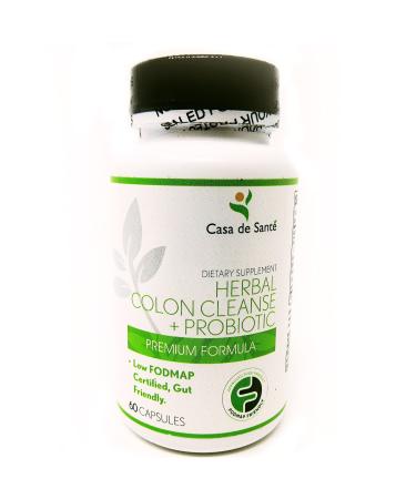 Casa de Sante Low FODMAP Certified Herbal Colon Cleanse and Probiotic Dairy Soy and Gluten Free Detox Cleanse