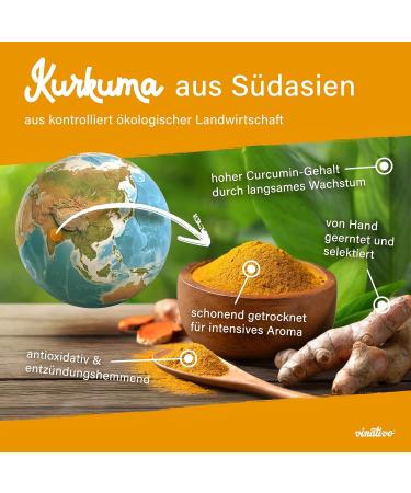 Buy Vinativo Organic Turmeric Powder 500g Raw Food Quality Natural Curcumin Ground Turmeric for Optimal Health - Buy Online on GoSupps.com