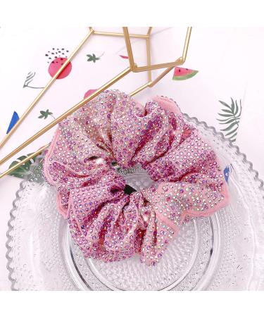 Sparkly Pink Crystal Scrunchie - Stylish Hair Tie for Women - Buy Online on GoSupps.com