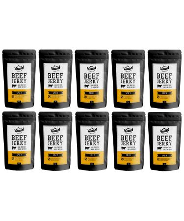 CRAFTSMAN FINEST FOODS Craftsman Beef Jerky Spicy 500g | Dry Meat with Chilli from Germany - Bavaria | Jerky Beef Set 10 x 50g | 100% Beef | High Protein 68% | 100% Natural | Sugar Free