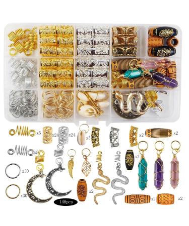 Maidston 148 Pcs Hair Jewels: Crystal Wire Wrapped Loc Jewelry for Braids and Dreadlocks - Buy Online on GoSupps.com