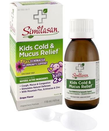 Similasan Kids Cold & Mucus Relief - Grape Flavor for Ages 2+ | 4 fl oz (118 ml) - Buy Online on GoSupps.com