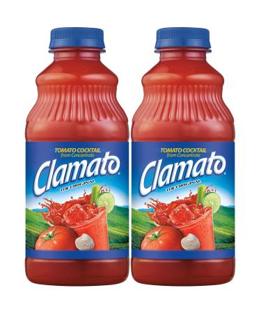 Clamato Tomato Cocktail, Original, 32oz Bottle (Pack of 2, Total of 64 Fl Oz)