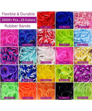 CRAZONE 2000+ Pcs Rubber Bands Refill Kit - DIY Weaving Loom Bracelet Making Set for Kids | 23 Colors, 200+ Beads, 12 Charms | Perfect Christmas & Birthday Gift - Buy Online on GoSupps.com