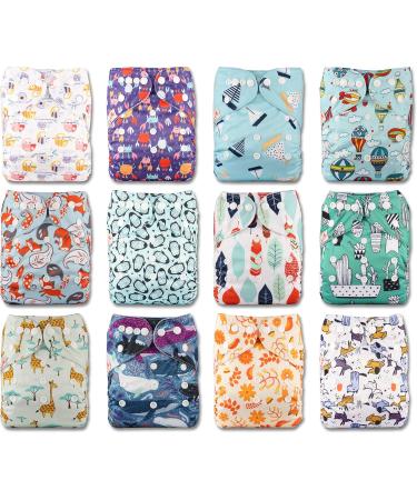 Littles and Bloomz Baby Reusable Pocket Cloth Diaper Standard Popper 12 Nappies FLP2-1202 - Buy Online on GoSupps.com