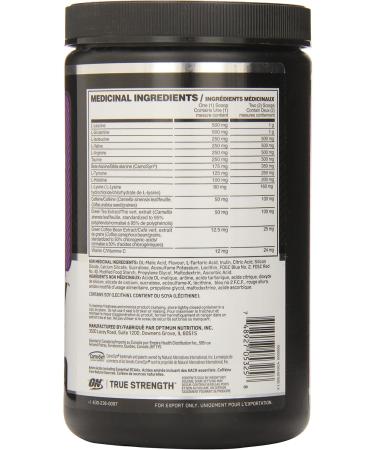 OPTIMUM NUTRITION ESSENTIAL AMINO ENERGY Concord Grape Preworkout and Essential Amino Acids with Green Tea and Green Coffee Extract 30 Servings 270.0 g (Pack of 1) - Buy Online on GoSupps.com