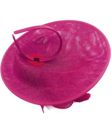 Caprilite Fuchsia and Fuchsia Hot Pink Sinamay Big Disc Saucer Fascinator Hat for Women Weddings Headband - Buy Online on GoSupps.com