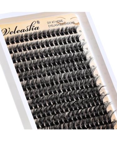 Veleasha 80D Fluffy Lash Clusters - 192PCS D Curl Volume Eyelash Extensions 10-18mm - Soft DIY Cluster Lashes for Home Use - Buy Online on GoSupps.com