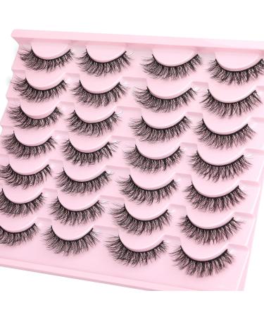 TNFVLONEINS 02M-Short 14 Pairs Natural Wispy Mink False Eyelashes - Short Cat Eye Extension for Natural Manga Strip Look - Buy Online on GoSupps.com