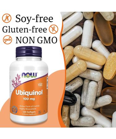 Now Foods Ubiquinol 100mg 120 Softgels - Lab-Tested Coenzyme Q10 | Gluten Free | Soy Free | Non-GMO - Buy Online on GoSupps.com
