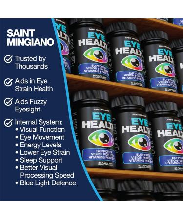 Saint Mingiano Eye Care & Vision Vitamins Supplement 60 Capsules - Supports Eye Strain Dry Eyes and Vision Health - Supports Vision Ocular and Macular Health - 14 Active Ingredients Lutein. - Buy Online on GoSupps.com