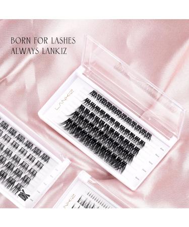LANKIZ Cluster Lashes D Curl Russian Volume - 60 pcs DIY Eyelashes Extension Wisps - Featherlight Synthetic Reusable False Eyelashes - Soft Faux Mink Lash Clusters - Buy Online on GoSupps.com