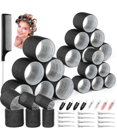 Qinzave 39 pieces curlers curl jumbo large curly wraps self -adhering hair rollers 64mm 44mm 33mm with 20 pieces hair clips large heat -free hair winder for long medouium and short hair - Buy Online on GoSupps.com