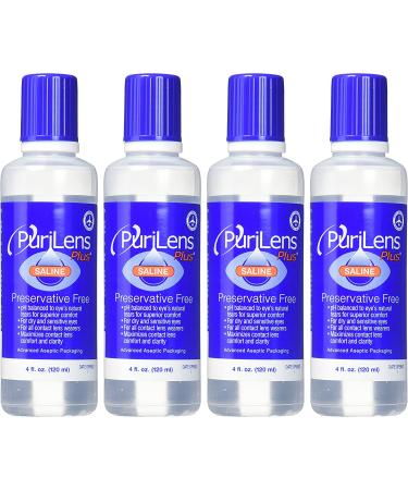Purilens Plus Saline - Unisol 4 Replacement 4 Fl Oz (Pack of 4) | Convenient Pack of 4 Bottles for Effective Eye Care - Buy Online on GoSupps.com