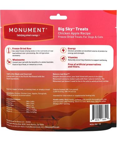 Monument Big Sky Treats - Freeze Dried Dog Food Topper with Chicken Apple Recipe - Buy Online on GoSupps.com