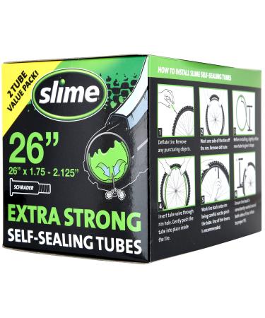 Slime Bike Inner Tube with Slime Puncture Sealant 26in Schrader 2pk